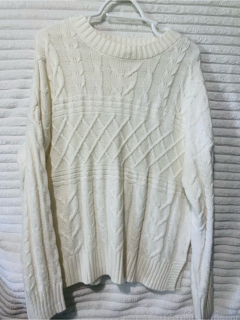 NWOT Time & True Cream Cable Knit Sweater.